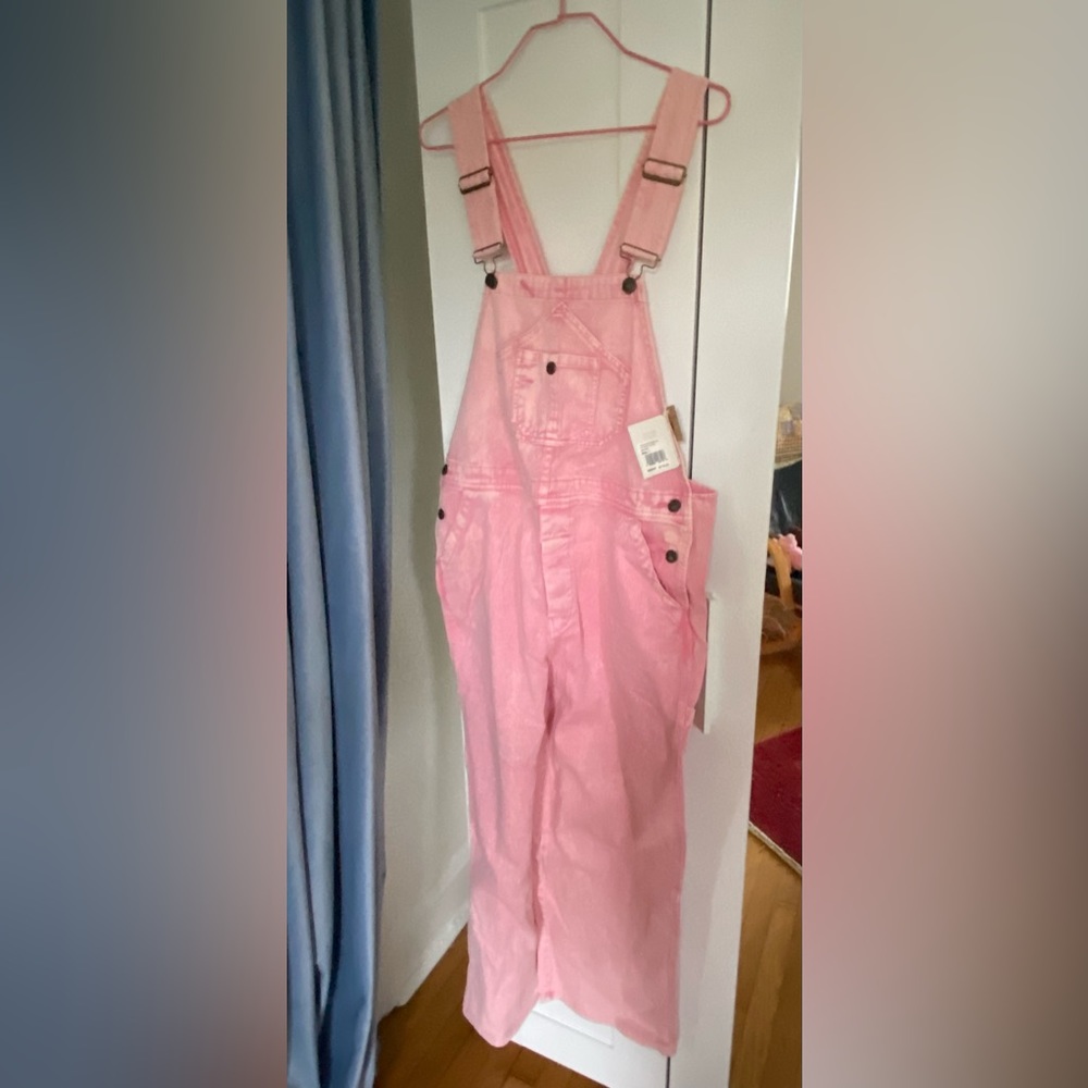 Faherty Brand Mechanic Overalls Pink Garment Dyed Large New